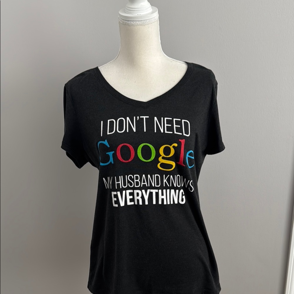 Dark Grey Graphic Google Tee - Fun Statement
